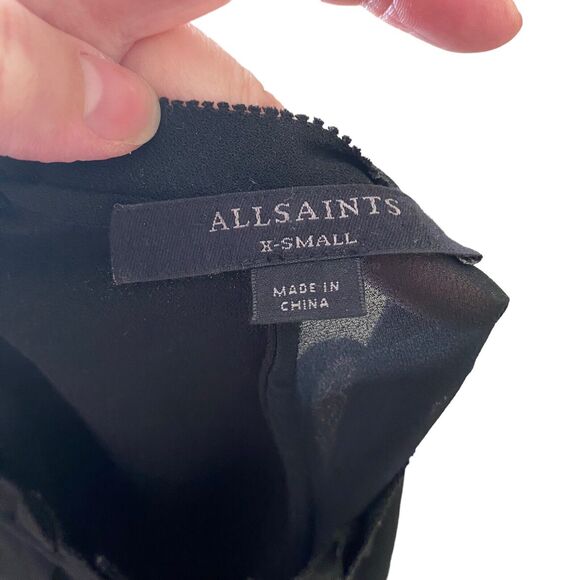 AllSaints Womens Size XS Jay Dress Sleeveless Black Step Hem Short Mini Shift - Picture 2 of 8